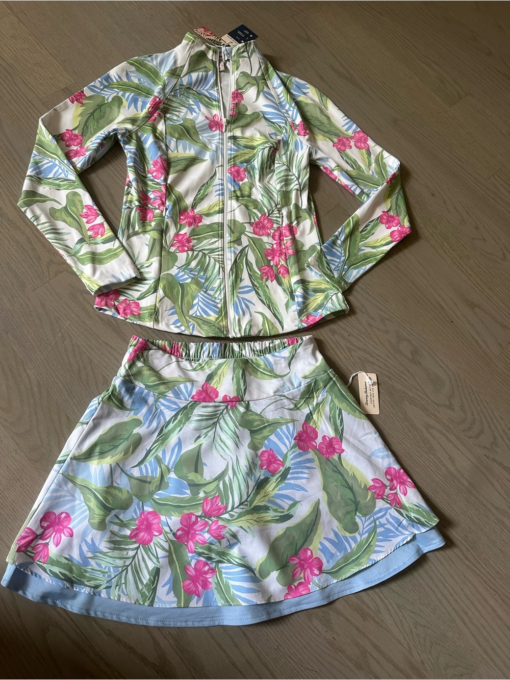 Tommy Bahama Pink & Green Tropical Two-Piece Set